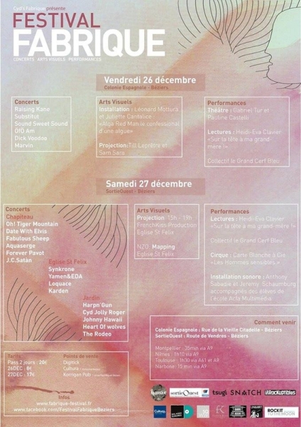 FESTIVAL FABRIQUE #V le 26|27 décembre à Béziers