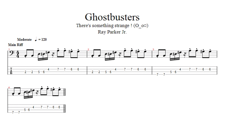 partition guitare ghostbuster